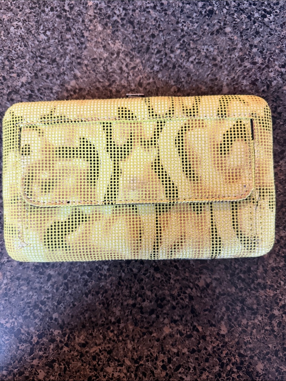 Yellow Cross Accent Women’s Clutch Wallet - Picture 4 of 5